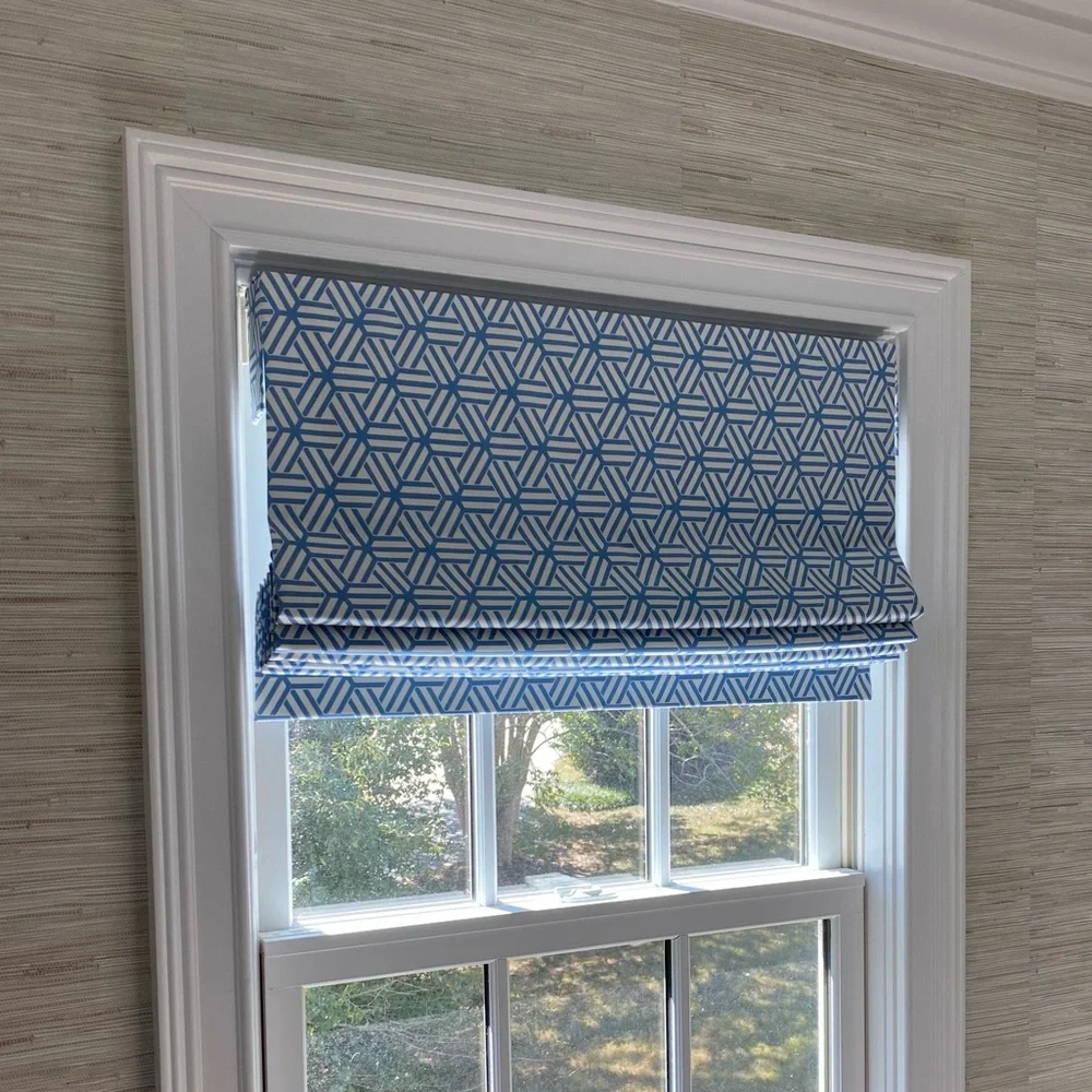 Custom cordless Roman shades